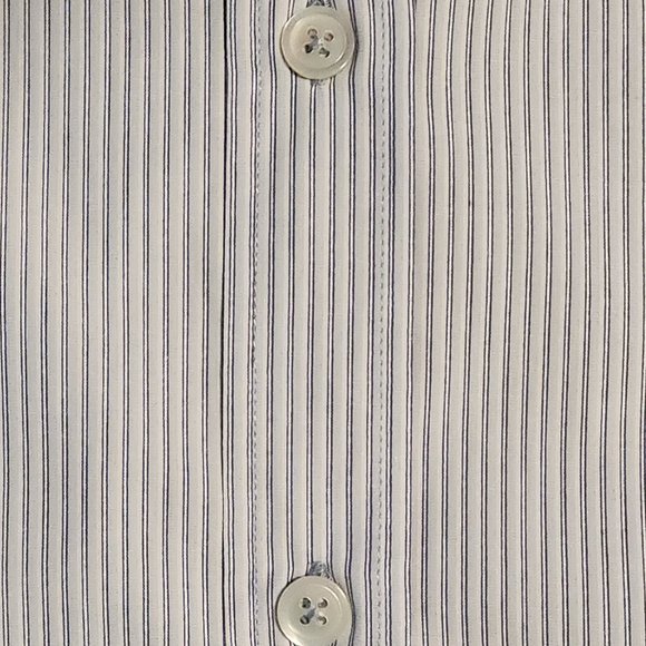 Stussy Button Up Long Sleave Shirt / XL / White with Blue Stripes - Picture 4 of 5